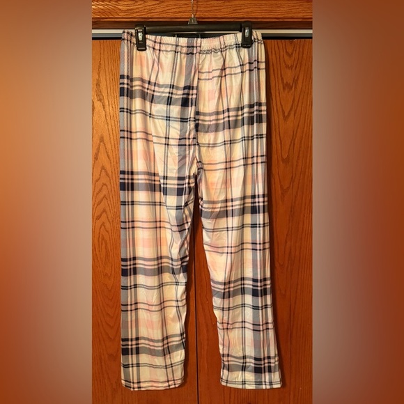 NWOT Women’s Pajama Bottoms Polyester XL Light Pink White Navy Elastic Waist - Picture 2 of 8